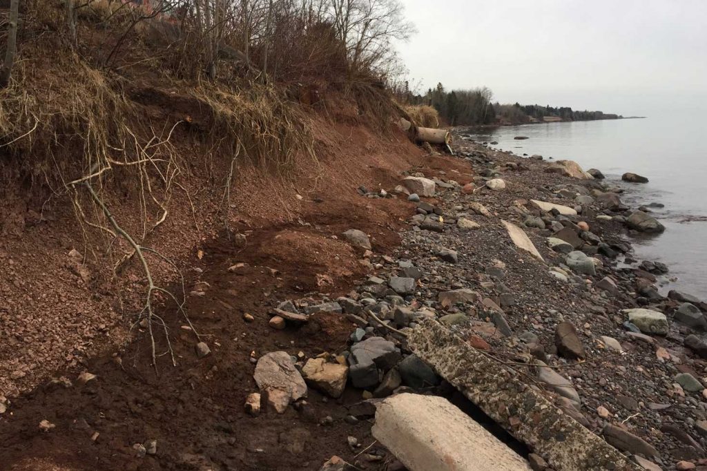 eroded Lake Superior shoreline